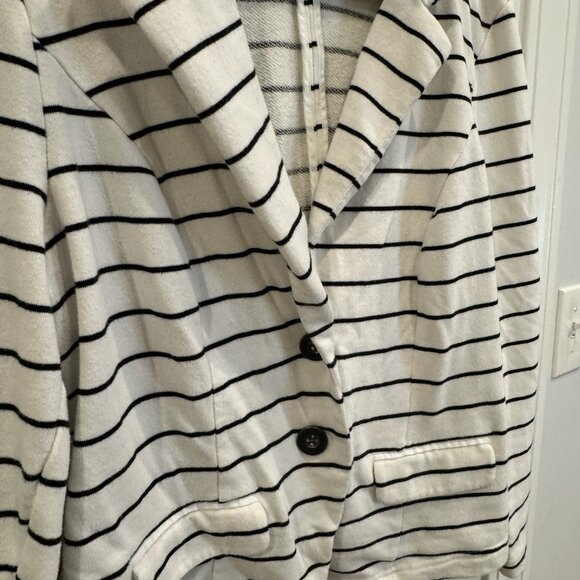 FUC Torrid Sz. 1 Knit Blazer White with Black Stripes Casual Lightweight - Picture 4 of 8